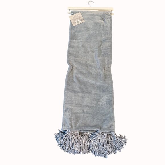Nova Oversized Plush Throw Blanket Fringe Tassels 50" X 70" Silver Lush Hygge De - Picture 13 of 13